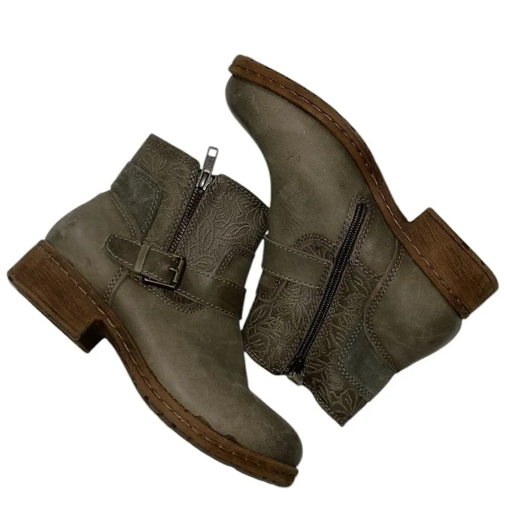 Comfortiva Sterns Green Leather Zipper Casual Dress Boots(Size 6.5M)